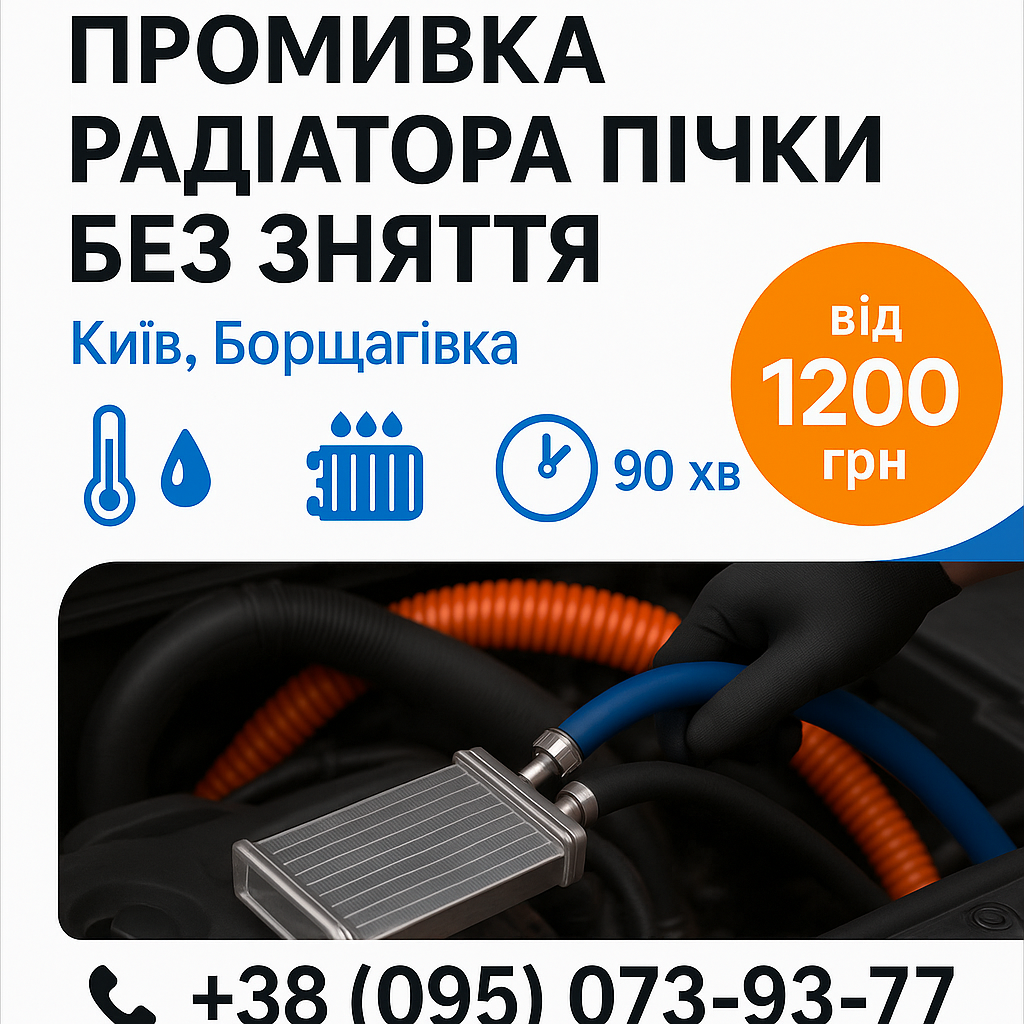 Промивка радіатора пічки без зняття — Київ, Борщагівка — від 1200 грн